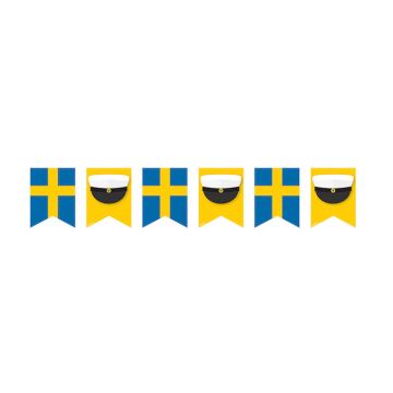 Svensk student flaggirland - 20 cm x 4 meter