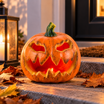 Blinkande Halloween-pumpa - Ø 16 cm