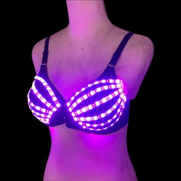 Lysande LED bh i lila - onesize