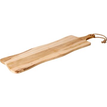 Skärbräda i lackad teak med handtag ca. 69 cm