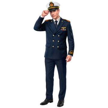 Kaptenkostym för herrar i blå