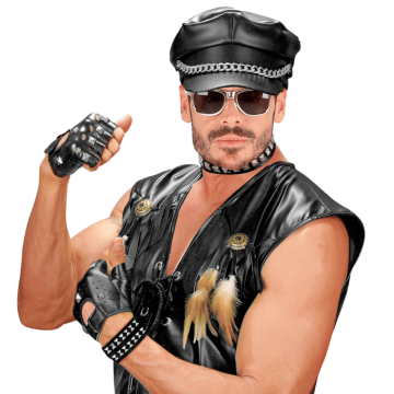 Bikerset med nitar - 4 delar