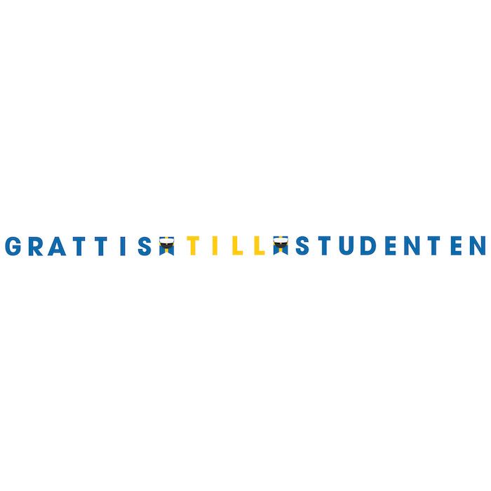 Studentbanderoll "Grattis till studenten" - 284 x 12 cm