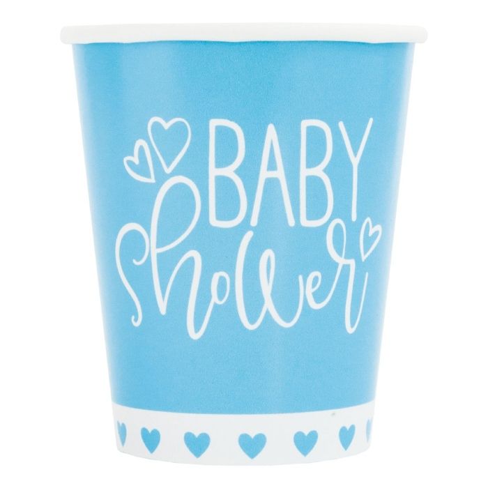 Babyshower pappersmuggar blå 8x