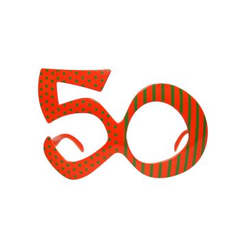 50 års födelsedagsglasögon orange