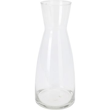 Klar glaskaraffel 1 liter Ø 10 x H 25 cm