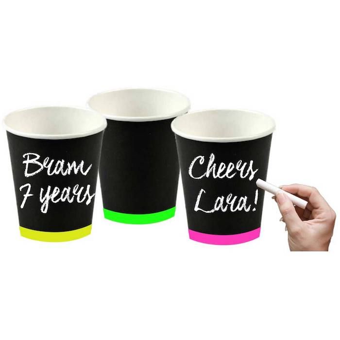 Skrivbara pappersmuggar 6x - 250 ml