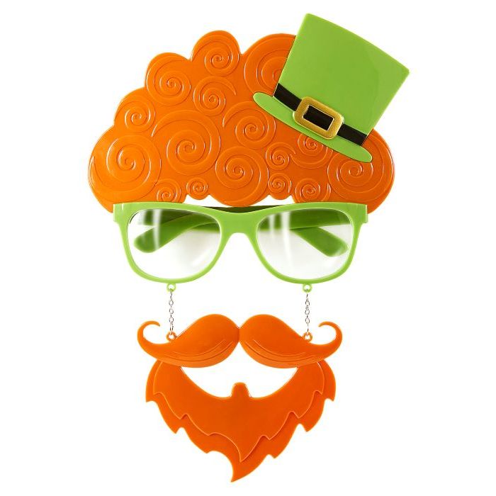 St. Patricks Day glasögon med skägg och hög hatt
