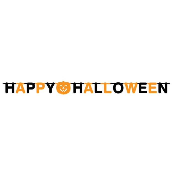 Halloween bokstavsgirland i svart och orange - 2 m