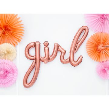 Folieballong girl roséguld - 77 cm