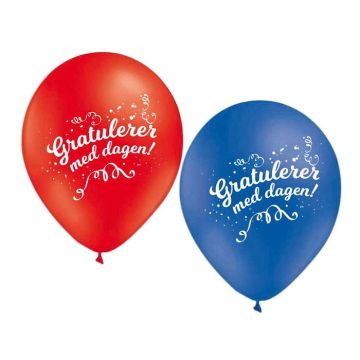 "Grattis på födelsedagen!" Latexbollar 10x - 30 cm