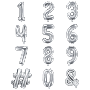 Sifferballonger silver - 35 cm