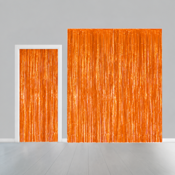 Orange Glittrande Förehang - 100 x 240 cm