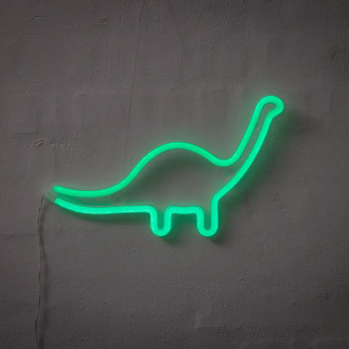 Dinosaur neon LED skylt - 23x30 cm