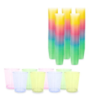 3 cl plastshotglas 100x färgade återanvändbara