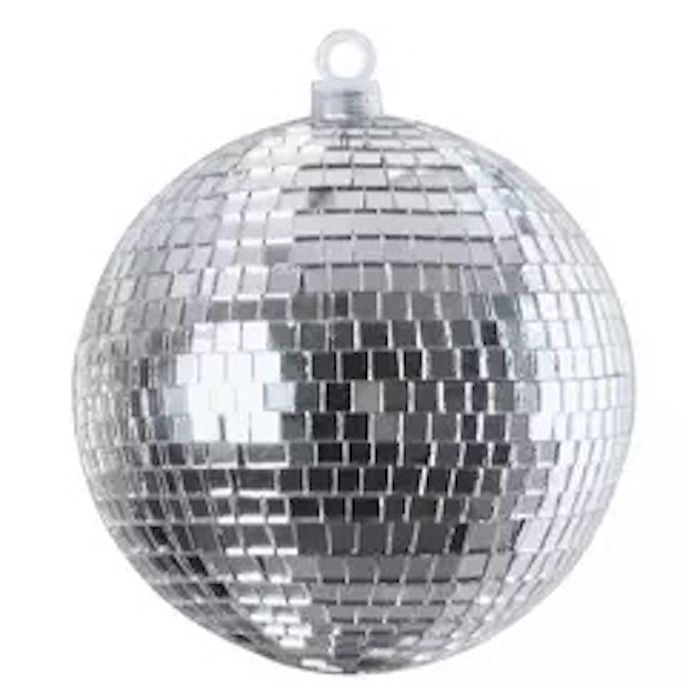 Discokula silver - 8 cm inkl upphängningskrok