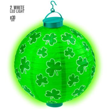St. Patricks LED-lampa med Klöver - Ø 30 CM