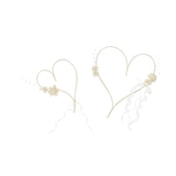 Krämvita Bröllopshjärtan Till Bil - 19-30 cm