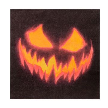 Läskiga halloween pumpa servetter 20x - 33x33 cm