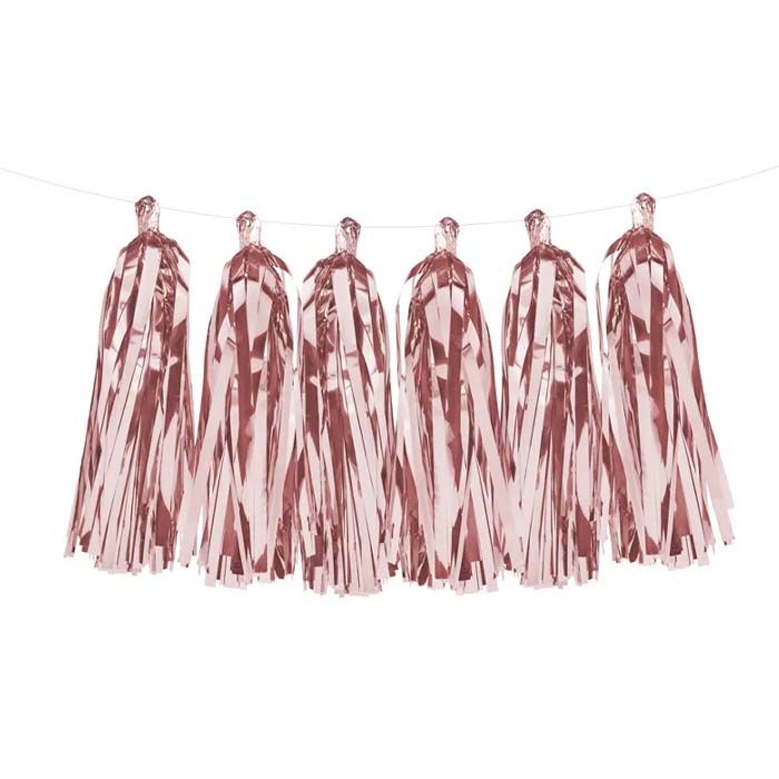 Girlang med Roséguld Kvastar - 2 meter
