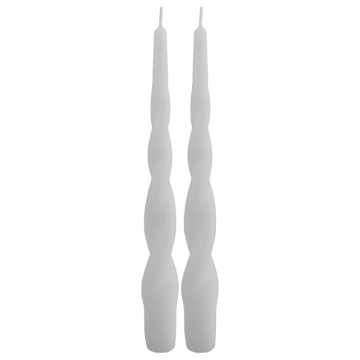 Snurriga stagelys vit 2x - 24 cm