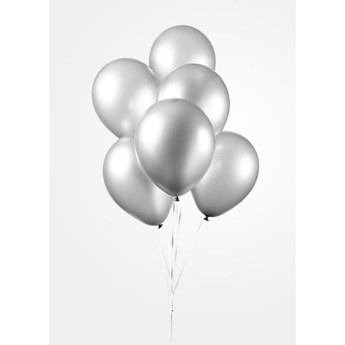 Silverkromballonger 50x - 30 cm