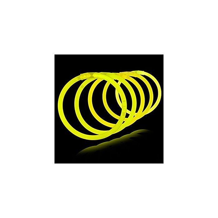 Gul knäklys 100x - Självlysande armband