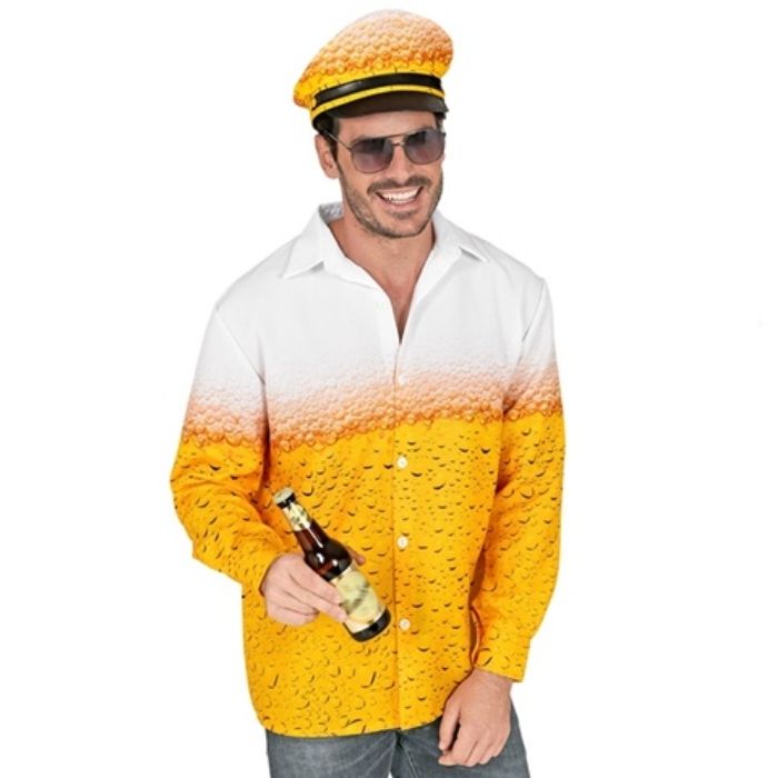 Öl kostym och hatt till oktoberfest 