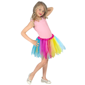 Multifärgad tutu tyllkjol för barn