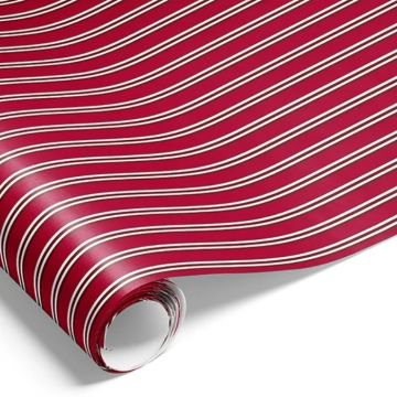 Presentpapper med röda och vita ränder presentinslagning 500x70 cm Det Gamla Apoteket 