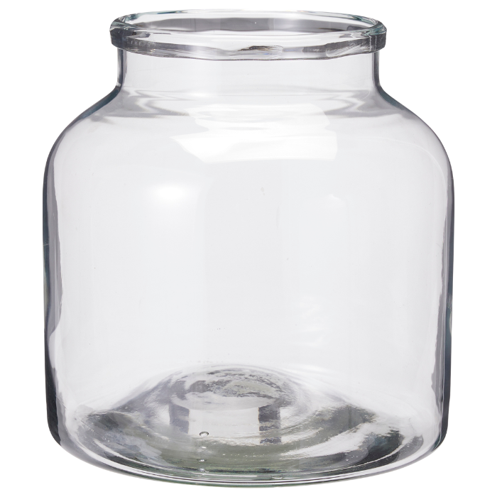 Klar glasvas med omvikt kant 19x20 cm