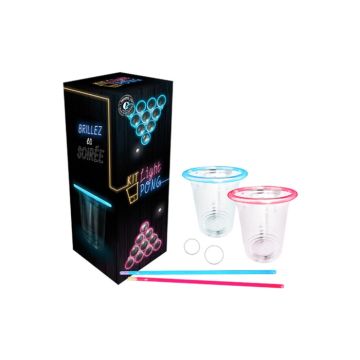 Självlysande beer pong knäklys-set 48 delar