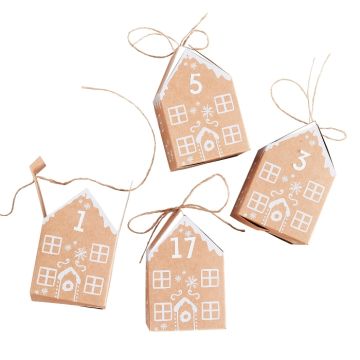 Jul adventskalender pepparkakshus 9x6 cm