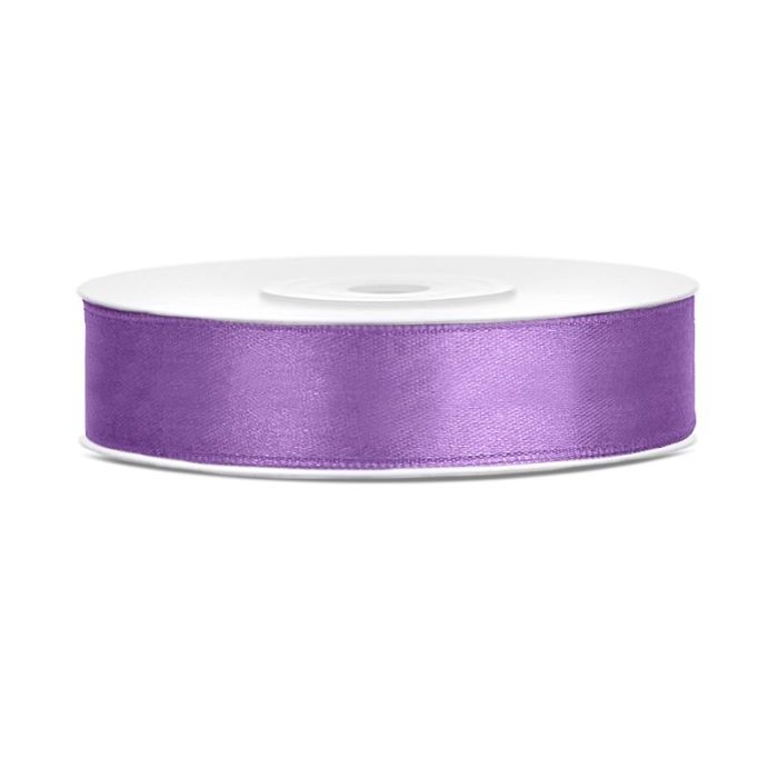Ljus lila satinband - 12 mm x 25 m