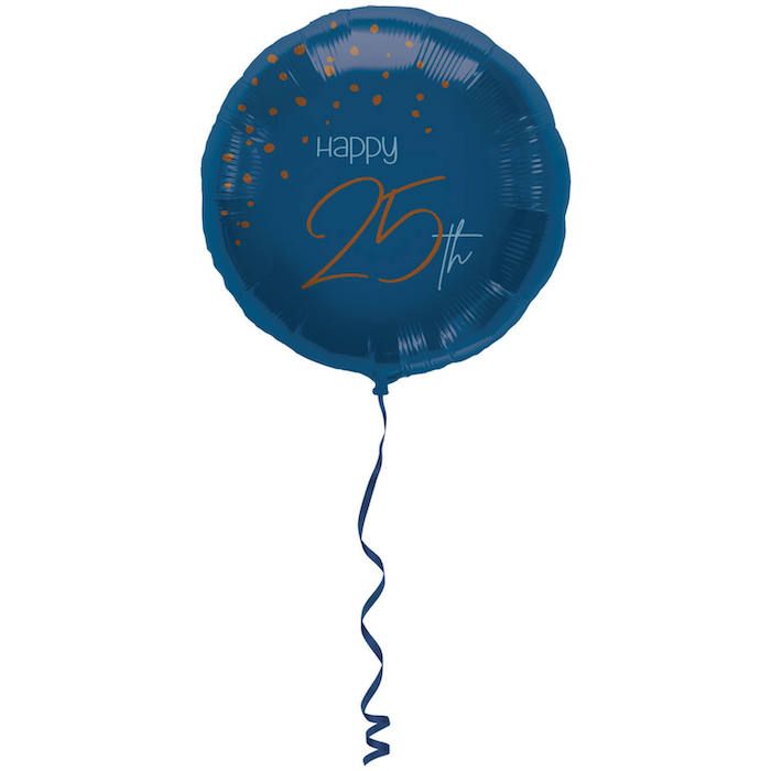 "Happy 25th" Folieballong Blå - 45 cm