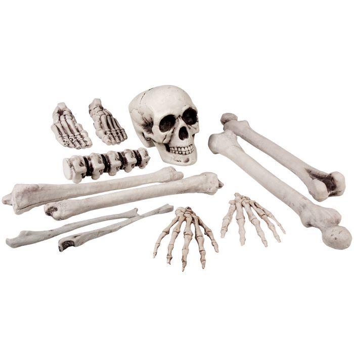 Halloween skull och ben skelett 12 delar - 40 cm