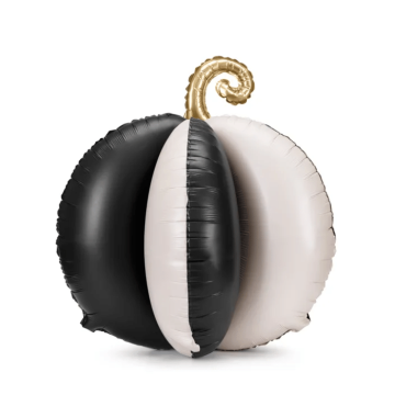 Stående pumpa folieballong svart/vitt - 58x58 cm