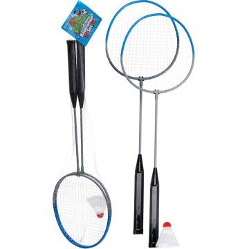 Badmintonsats med 2 racketar och fjäderboll
