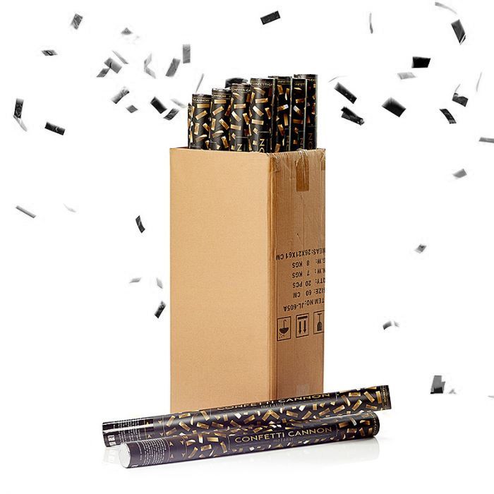 Silver konfettirör 60 cm PartyVikings 50x - Metallisk Rektangulär