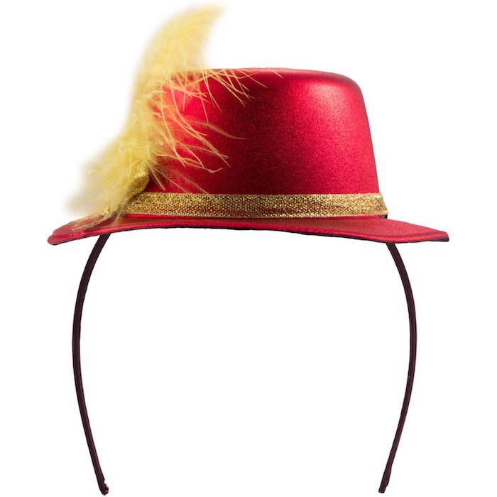 Röd metallisk mini top hat