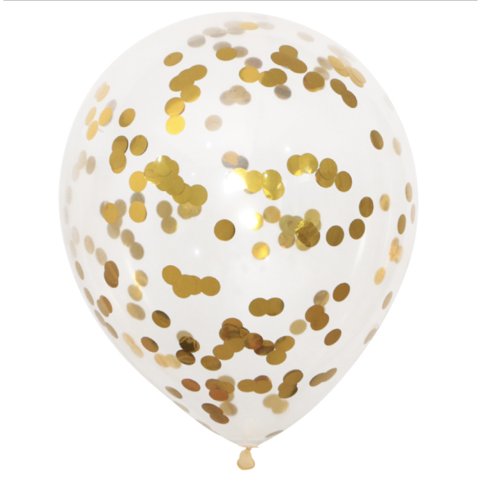 Ballong med guld konfetti - 30 cm