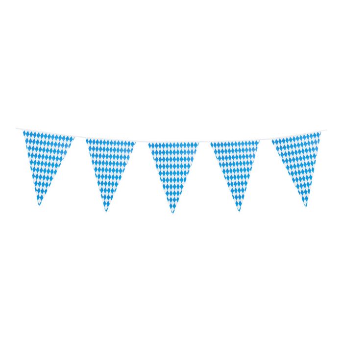 Oktoberfest girland m. flagga - 10 meter