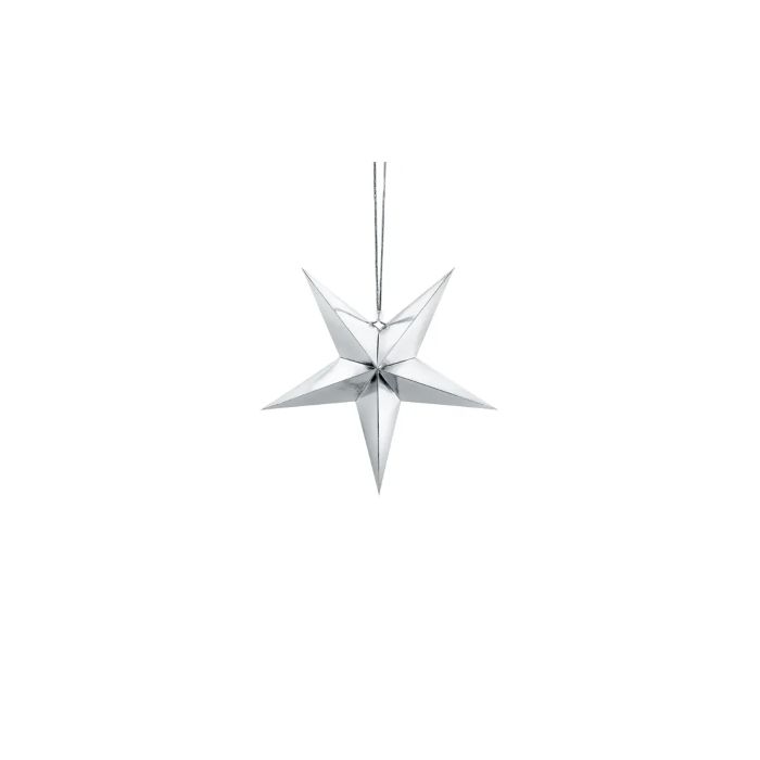 Pappersstjärna silver 30 cm