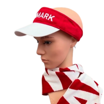 Röd och vit Danmark solskärm