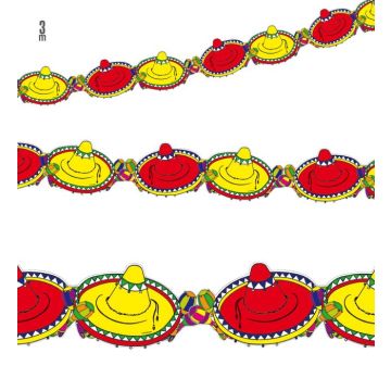 Mexikansk sombrero girland - 3 m