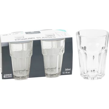 Facetterade dricksglas 4 stk. 360 ml