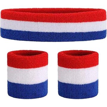Svettbandsset Holland röd, vit och blå