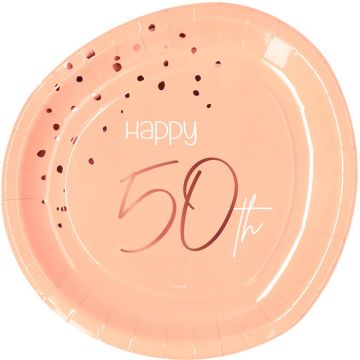 Happy 50th Pappersfat Rosa 8x - 23 cm