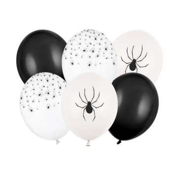 Halloween spindel ballonger 6x - 30 cm