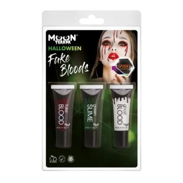 Falskt blod och slime-makeup set 3x - 10 ml 